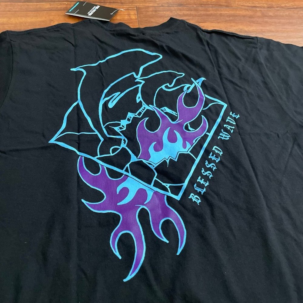 NWT PINK DOLPHIN BLACK BLESSED WAVE TEE SZ MEDIUM M - Picture 5 of 6